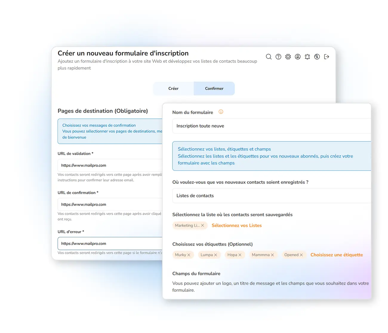 Formulaire d'inscription